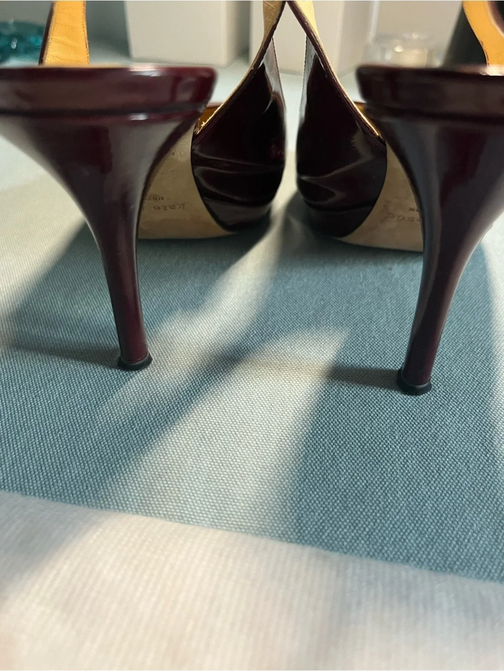 Kate Spade New York Women’s ruby red Burgundy Patent Slingback Pumps